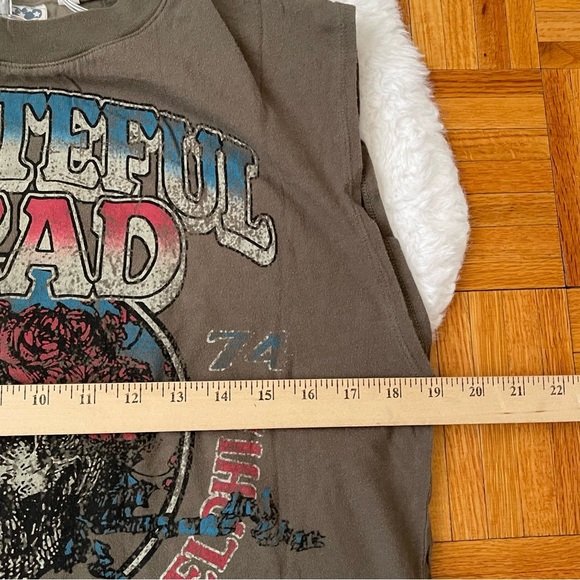 GRATEFUL DEAD Junkfood distress sleeveless cropped T-shirt size Medium - Picture 8 of 8